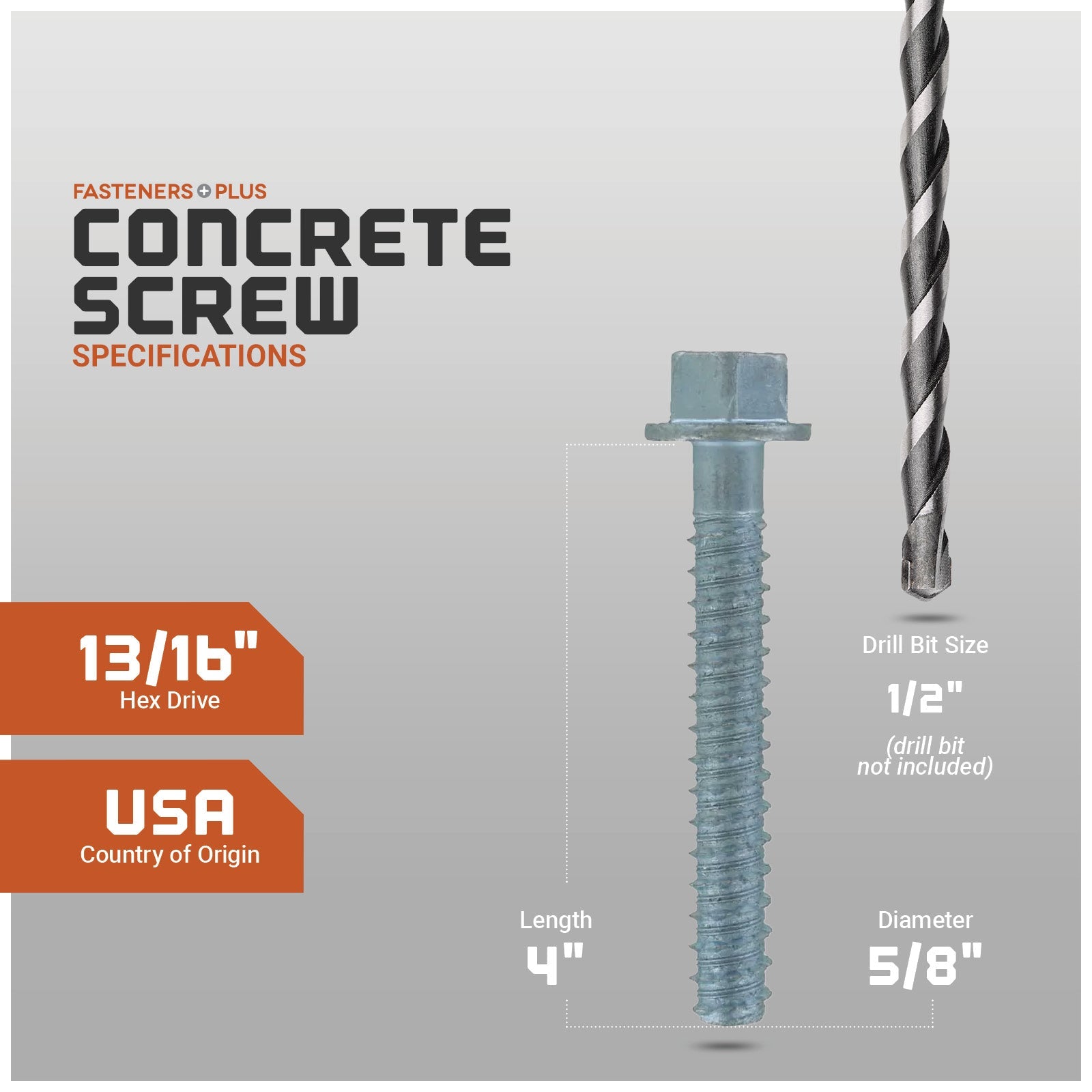 LDT Tapcon Screw, Zinc Spec