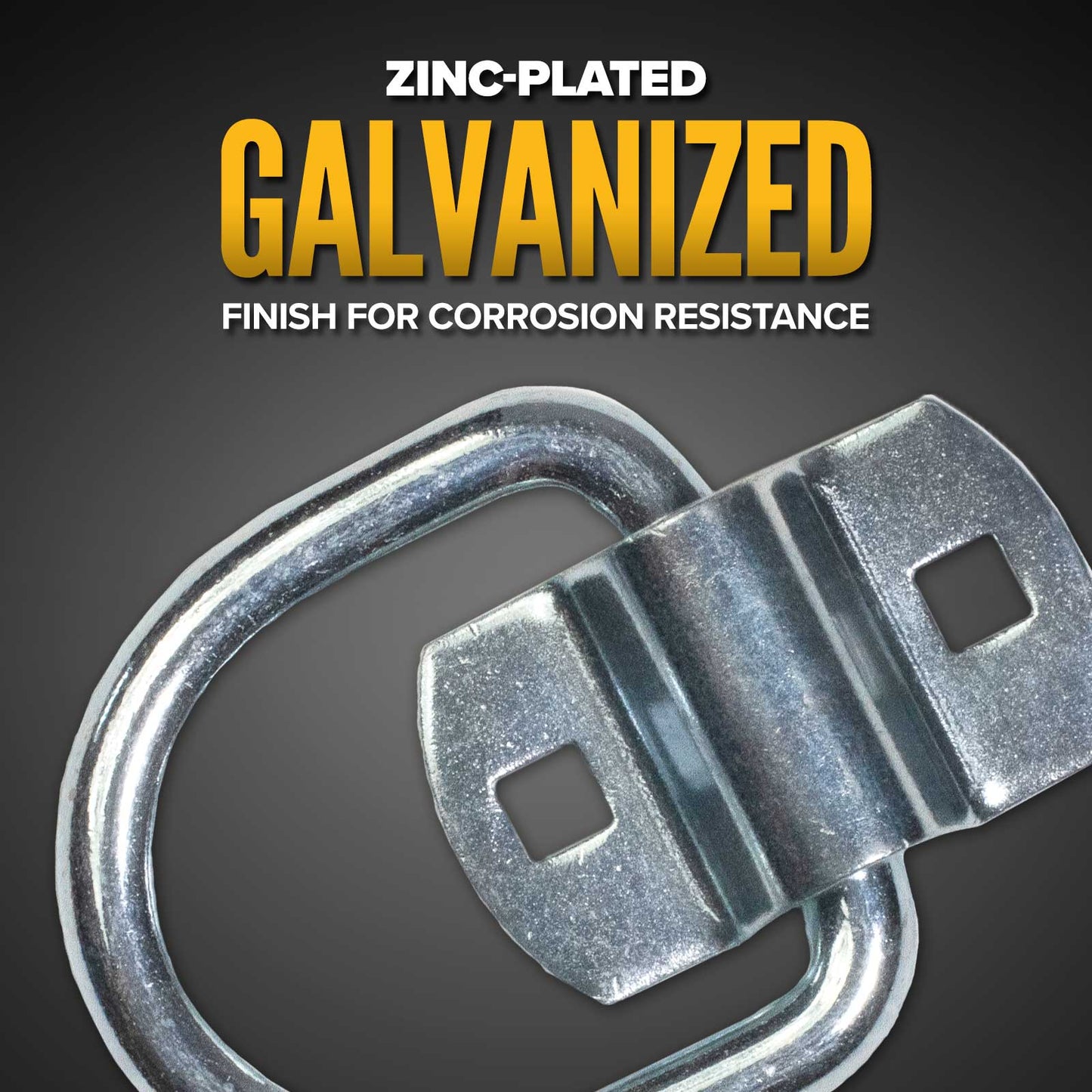2-5/16" Bolt-On D-Ring with Mounting Bracket - Galvanized - 12,000 lbs. BS