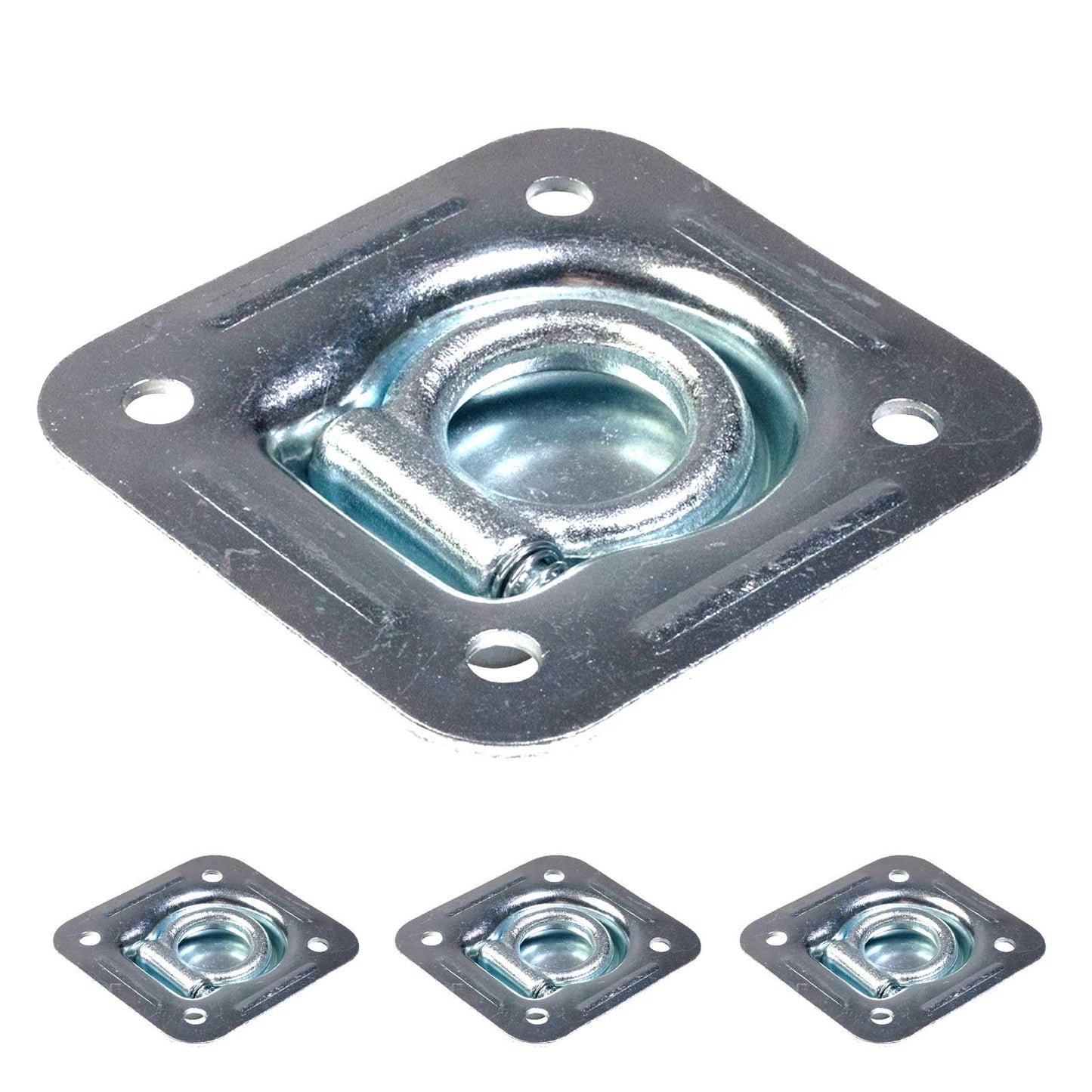 Bolt-On Recessed D-Ring - Galvanized - 5,000 lbs. BS | 4-Pack
