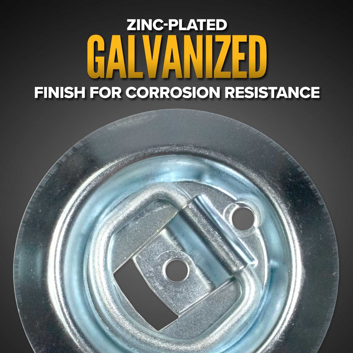 Bolt-On Flush-Mount D-Ring - Galvanized - 1,200 lbs. BS