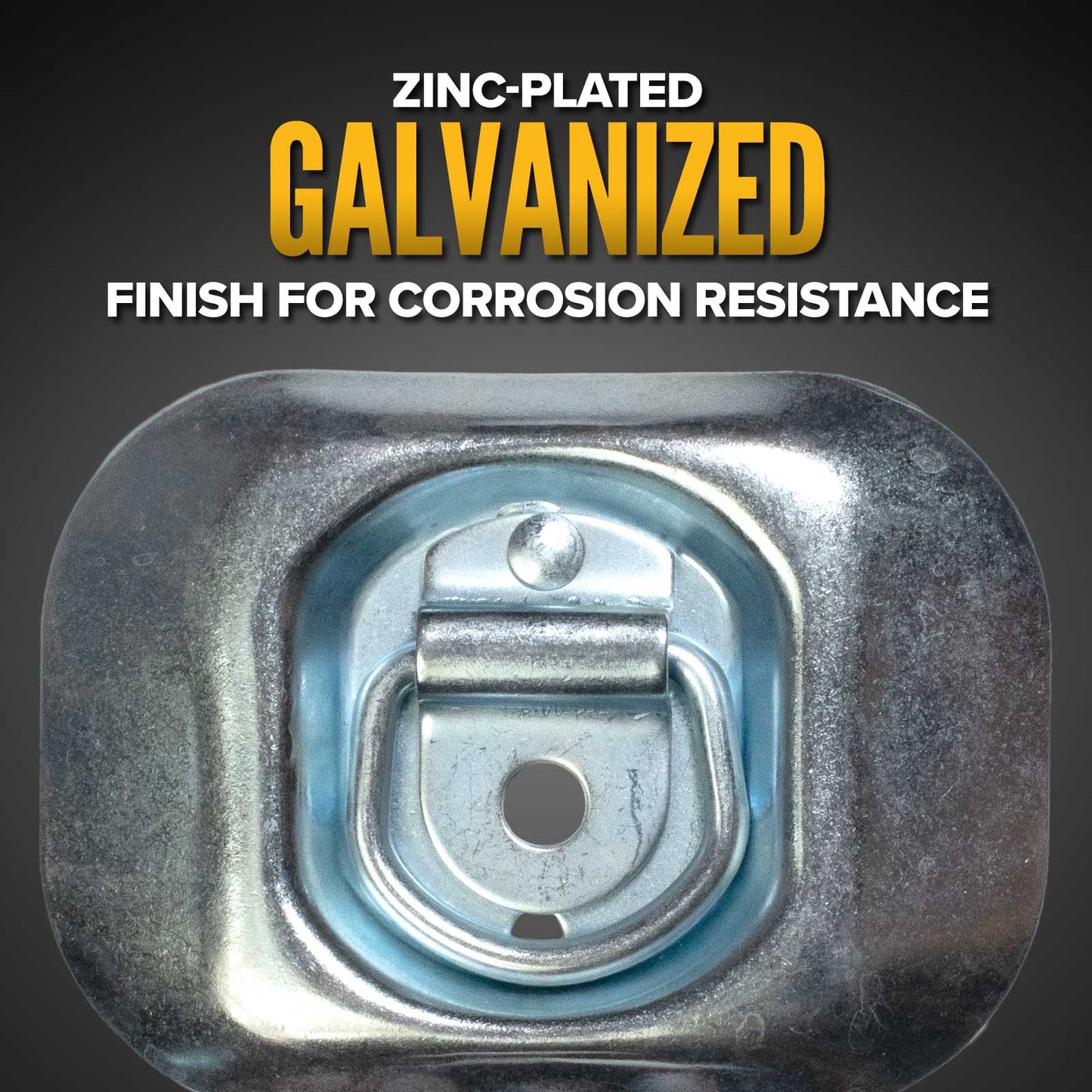 Bolt-On Flush-Mount D-Ring - Galvanized - 2,500 lbs. BS