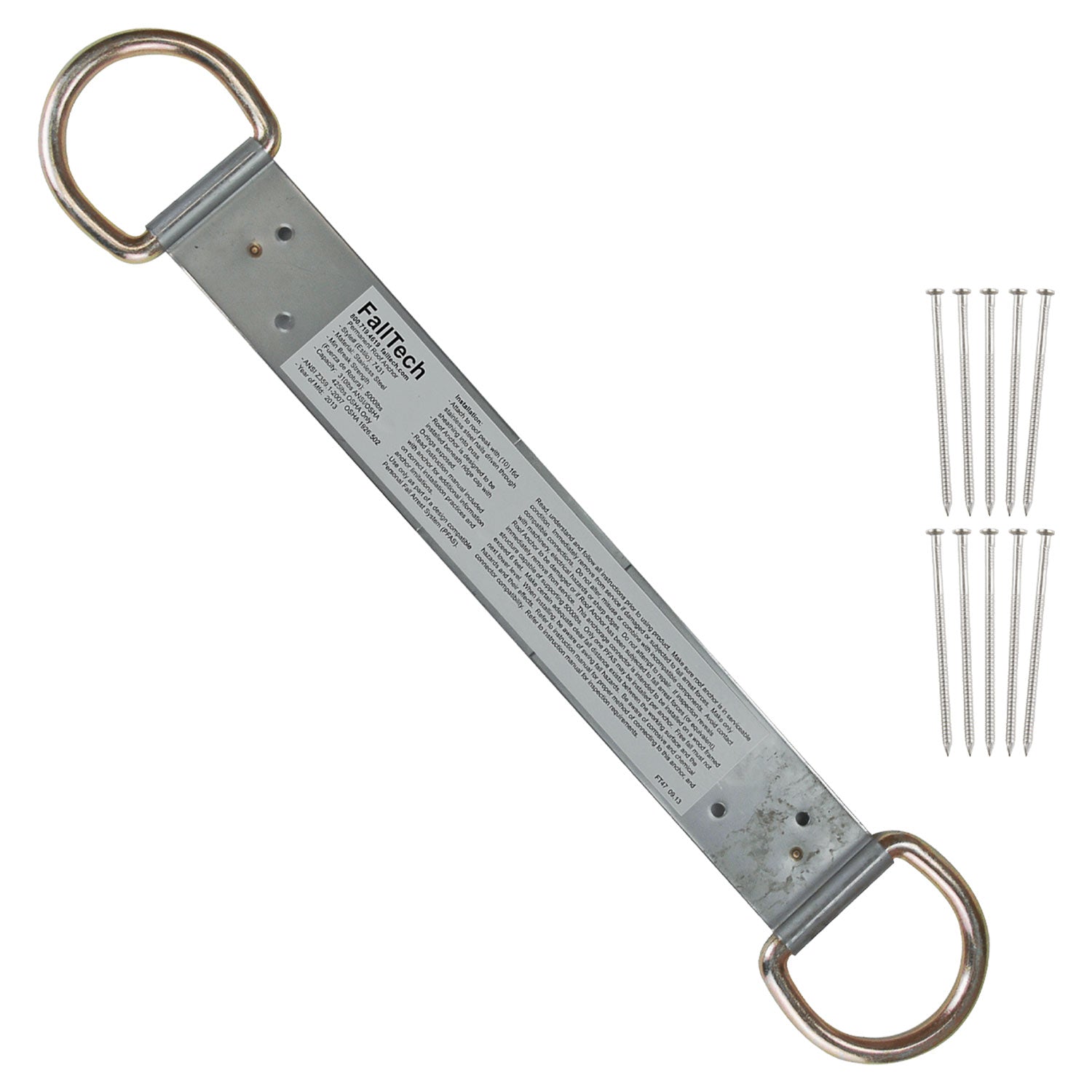 Falltech Fall Protection Rings FallTech Permanent Roof Anchor Point with Dual D-Rings | 7431