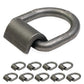 1/2" Weldable D-Ring with Mounting Clip - 12,000 lbs. BS | 10-Pack