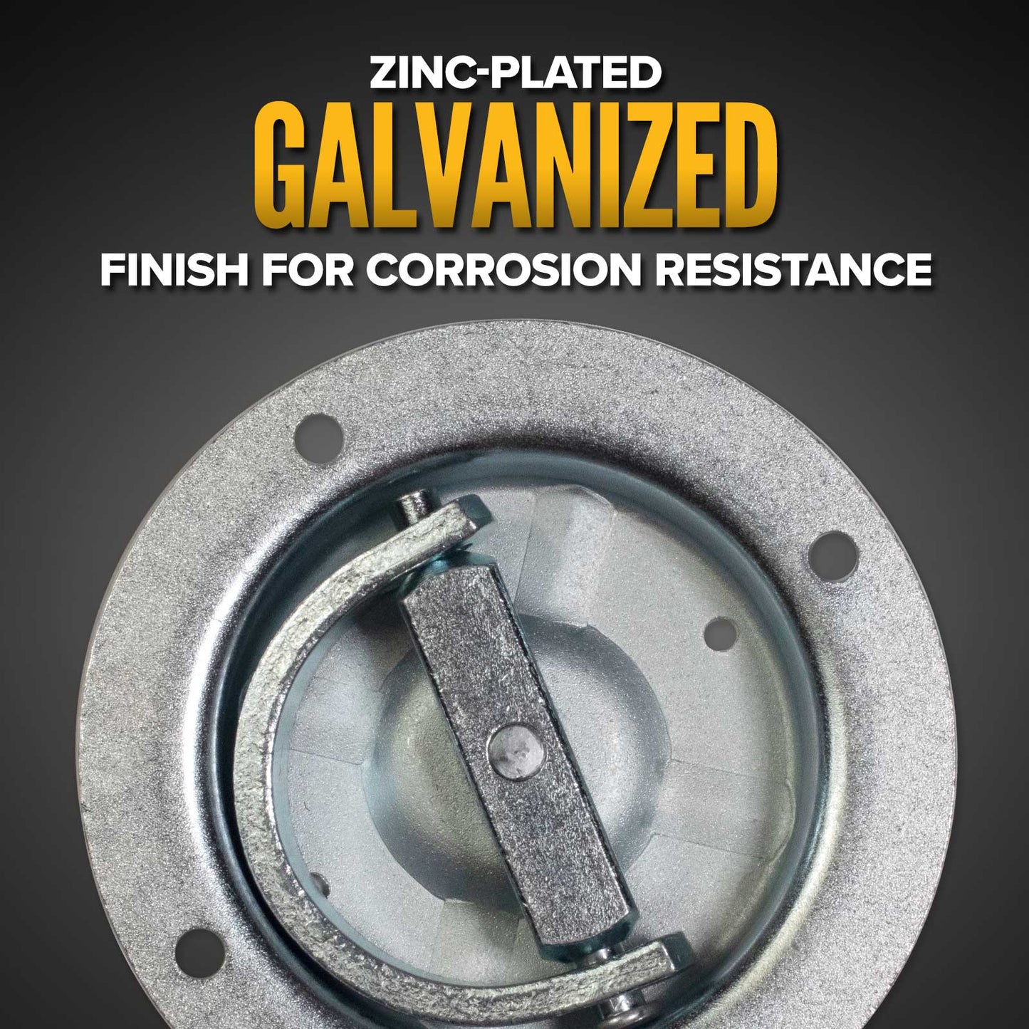 Bolt-On Recessed Swivel D-Ring - Galvanized - 6,000 lbs. BS | 4-Pack