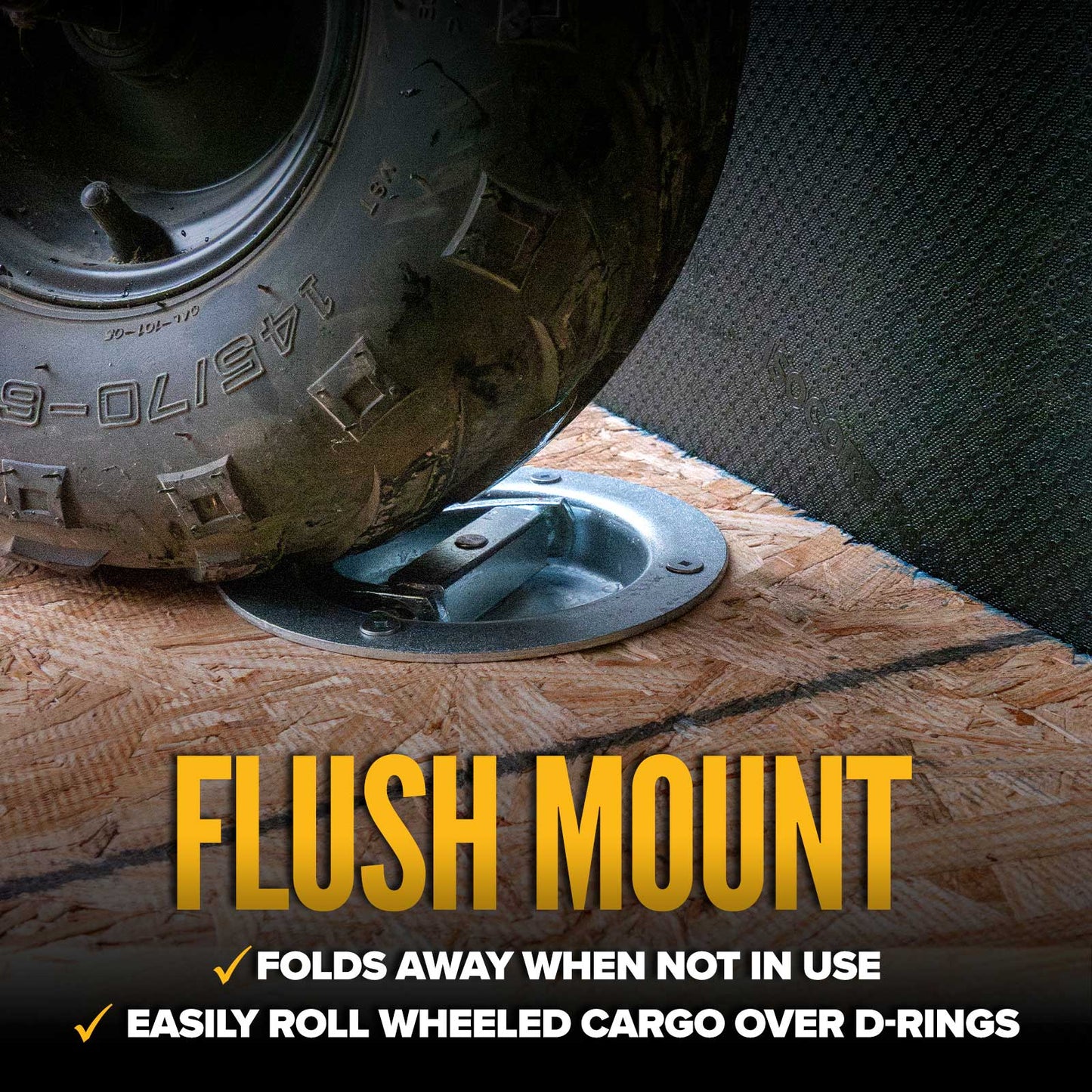 Bolt-On Recessed Swivel D-Ring - Galvanized - 6,000 lbs. BS | 4-Pack