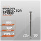 Heavy-duty connector screw with specifications on a gray background