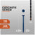 Concrete screw with specifications and drill bit included on a gray background