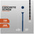 Concrete screw with specifications and drill bit included on a gray background