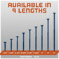 Available in 9 lengths