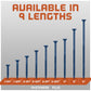Available in 9 lengths