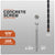 Concrete screw with specifications and drill bit included on a gray background