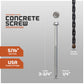 Concrete screw with specifications and drill bit included on a gray background