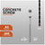 Concrete screw with specifications and drill bit included on a gray background