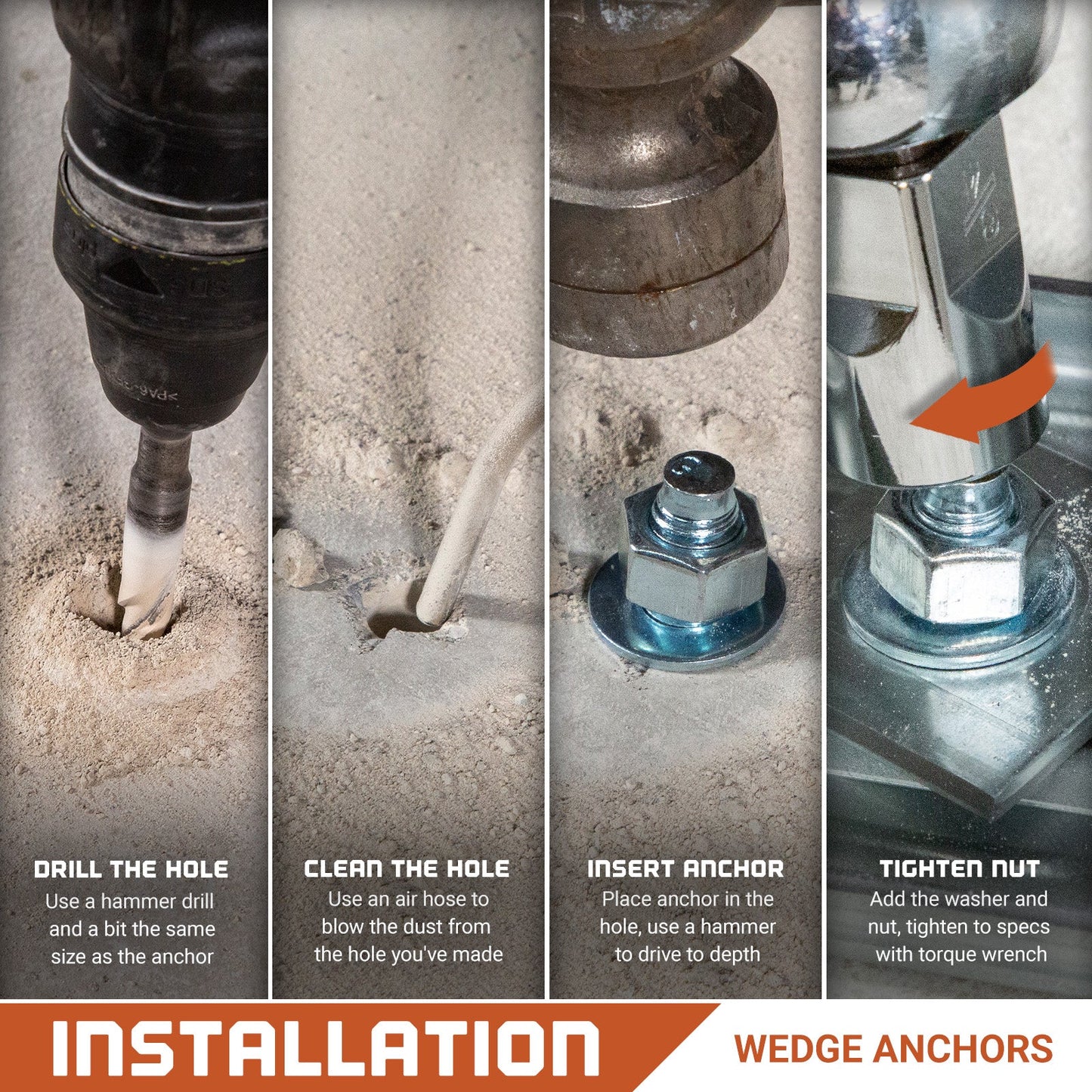 1/2" Strong-Tie Strong Bolt 2 Wedge Anchor Fully-Assembled, Zinc Plated Installation Guide