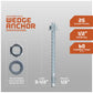 1/2" x 5-1/2" Strong-Tie Strong Bolt 2 Wedge Anchor Fully-Assembled, Zinc Plated, Pkg 25 Dimensions