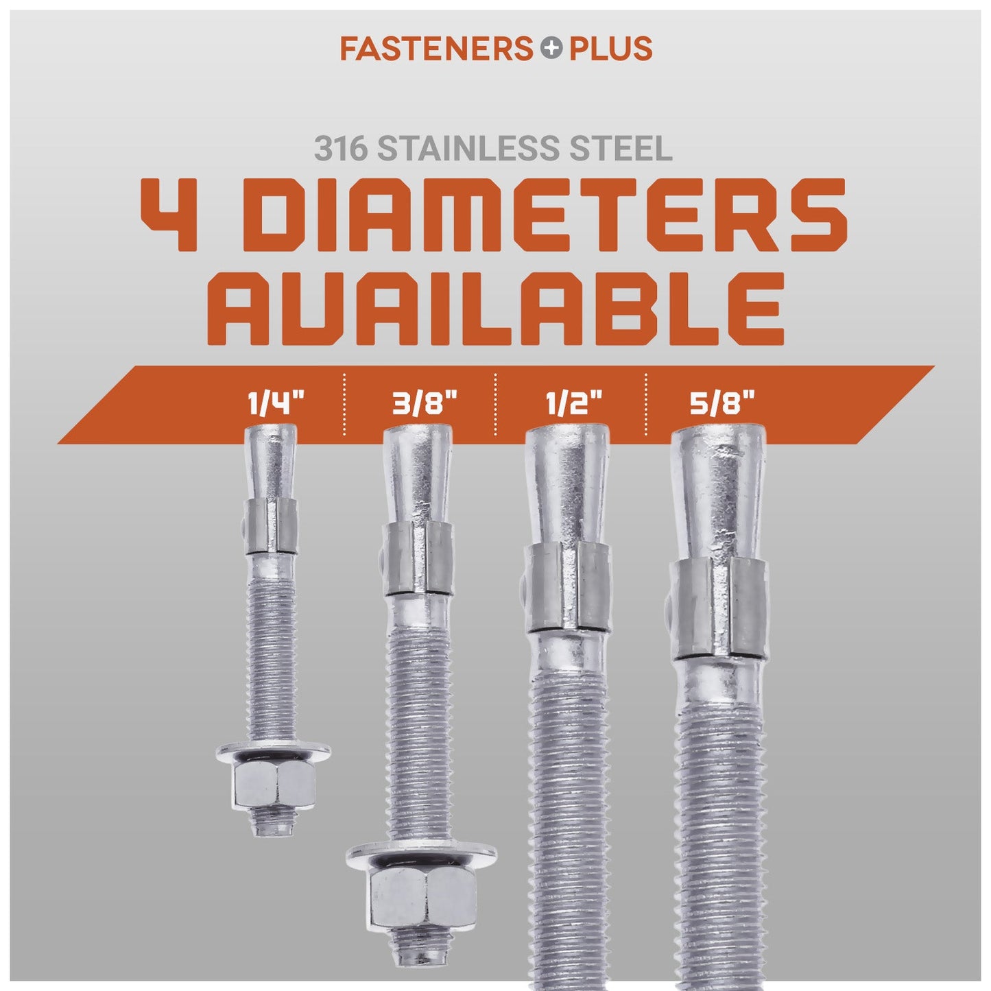 Red Head Trubolt Wedge Anchor, 316 Stainless Steel - 4 Available Diameters