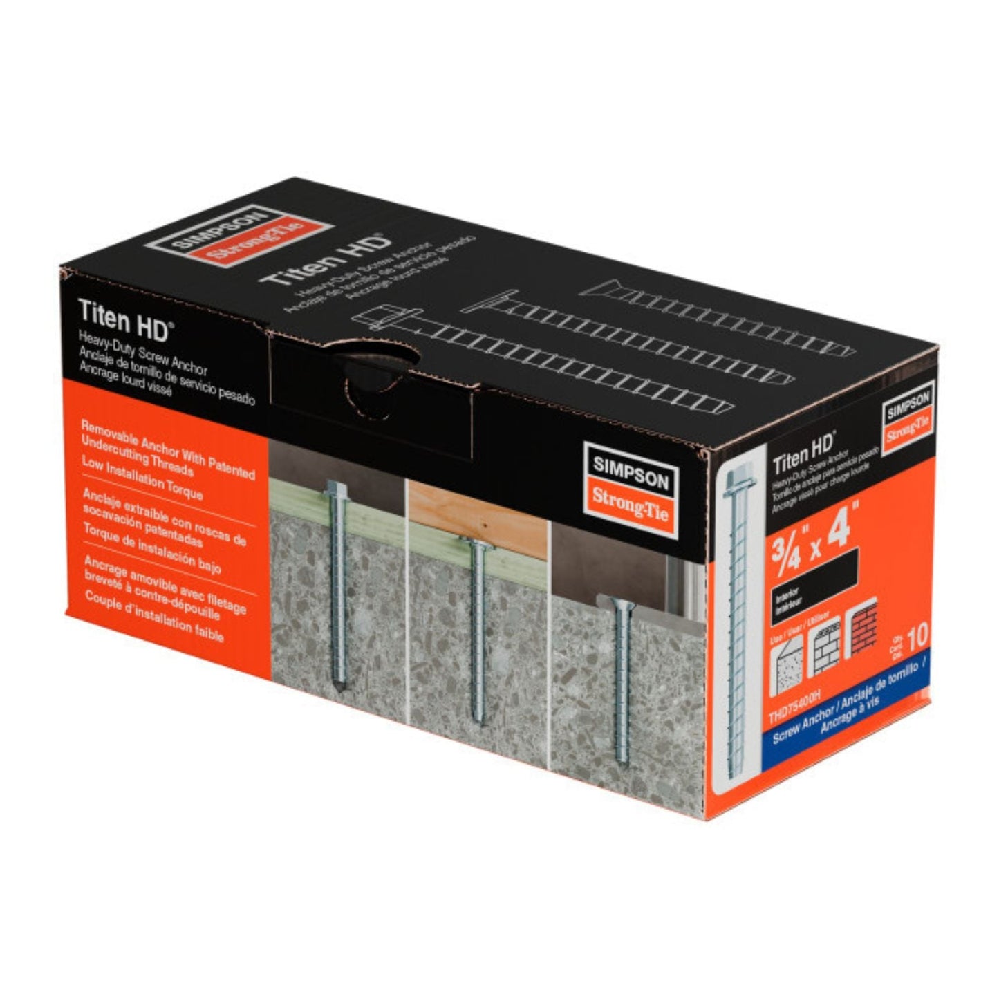 simpson strong tie THD75400H titen hd concrete screw anchor packaging