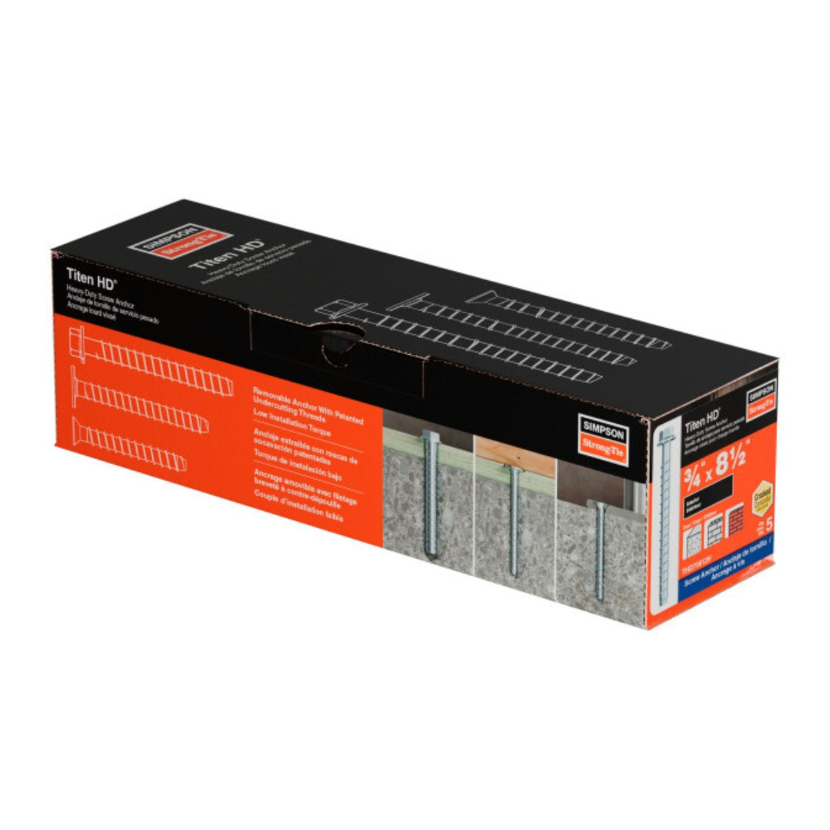 simpson strong tie THD75812H titen hd concrete screw anchor packaging