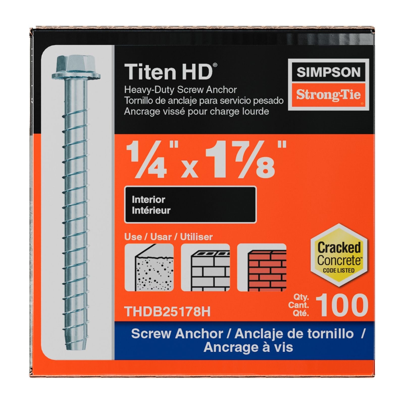 Simpson Strong-Tie THDB25178H Titen HD Concrete Screw Anchor packaging