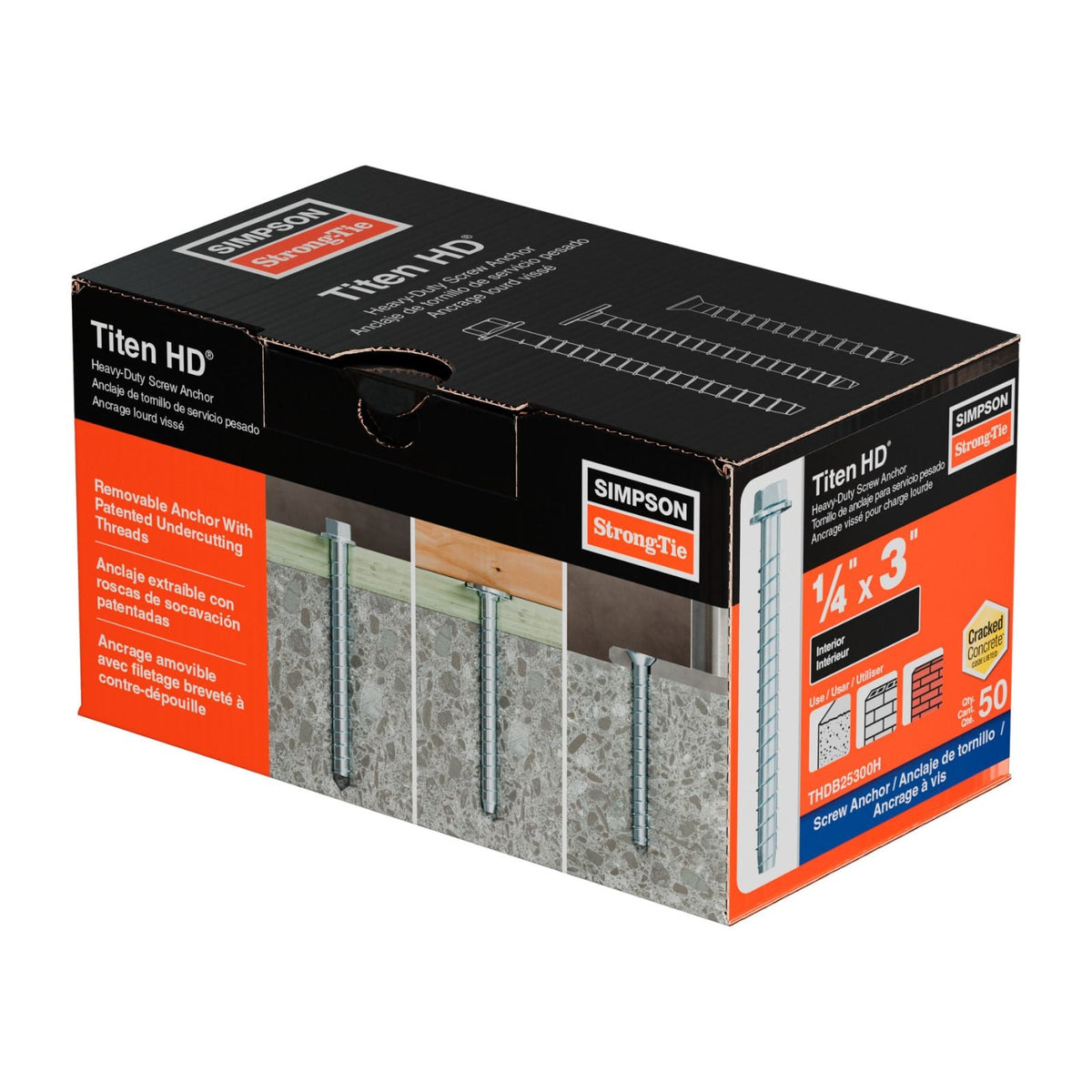 Simpson Strong-Tie THDB25300H titen hd concrete screw anchor packaging