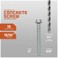 Concrete screw with specifications on a gray background
