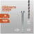 Concrete screw with drill bit and specifications on a gray background