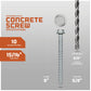 Concrete screw with specifications on a gray background