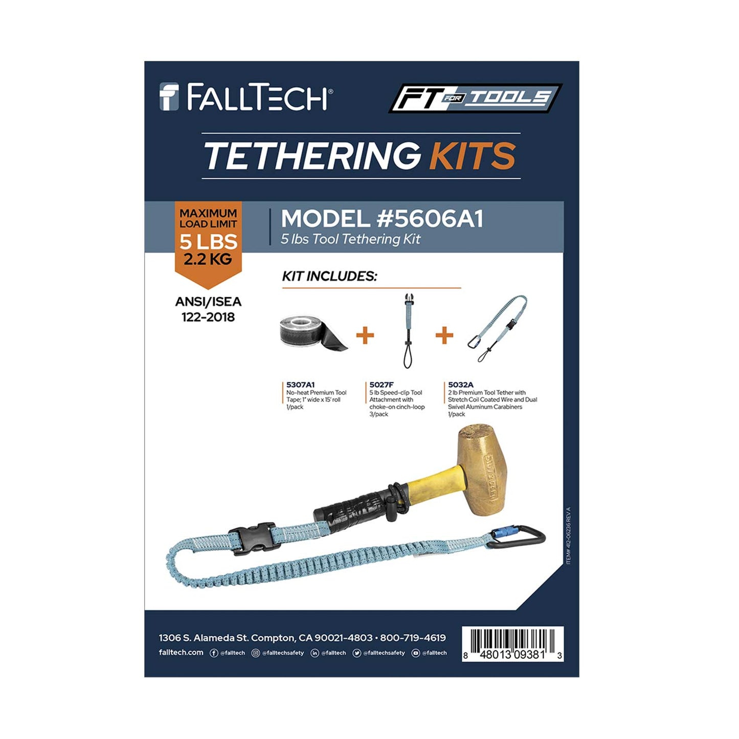 FallTech Tool Tethering Kit | Stretch Web with Speed Clip Attachments & Tool Tape | 5606A1