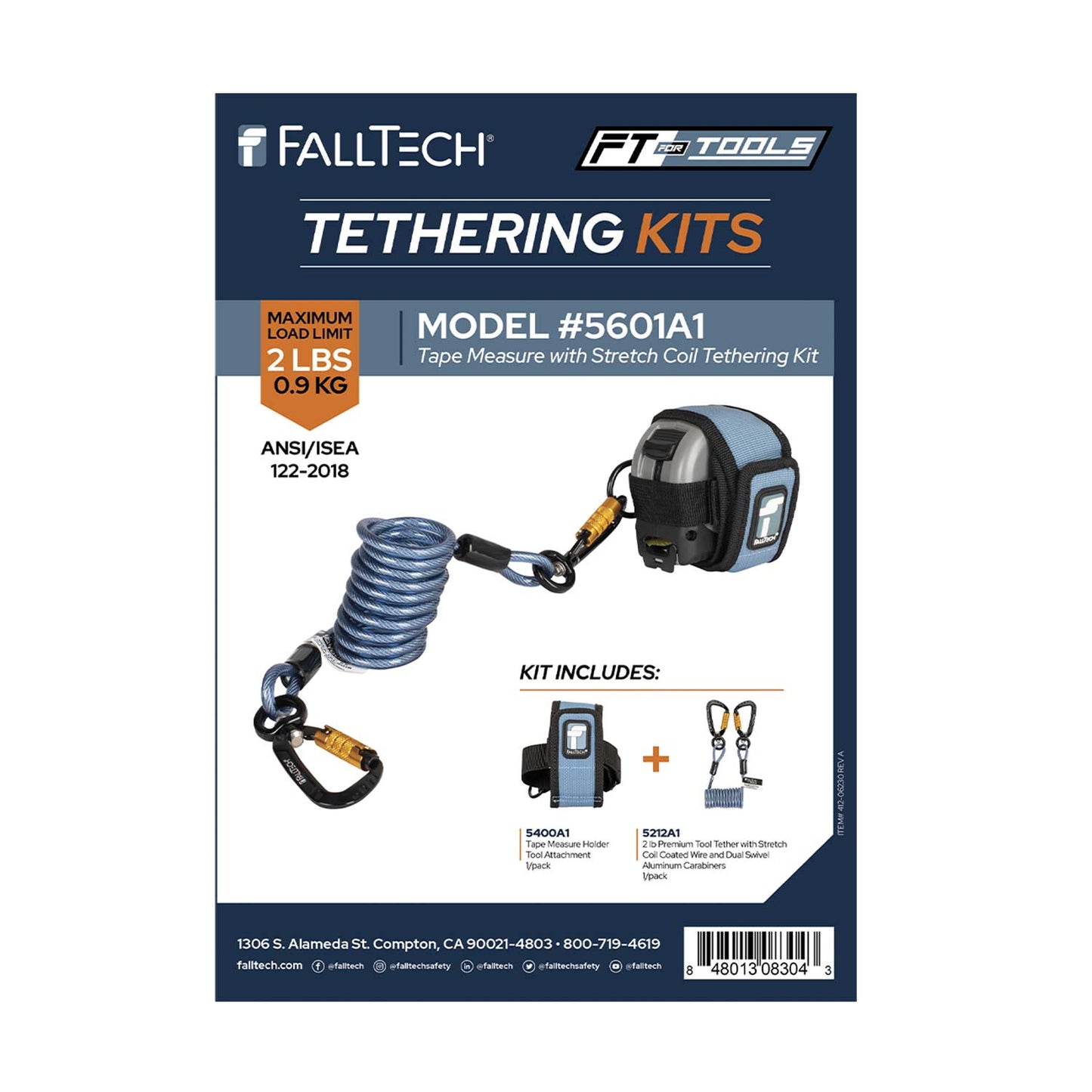 FallTech Tool Tethering Kit for Tape Measure | Stretch Coil Tether | 5601A1