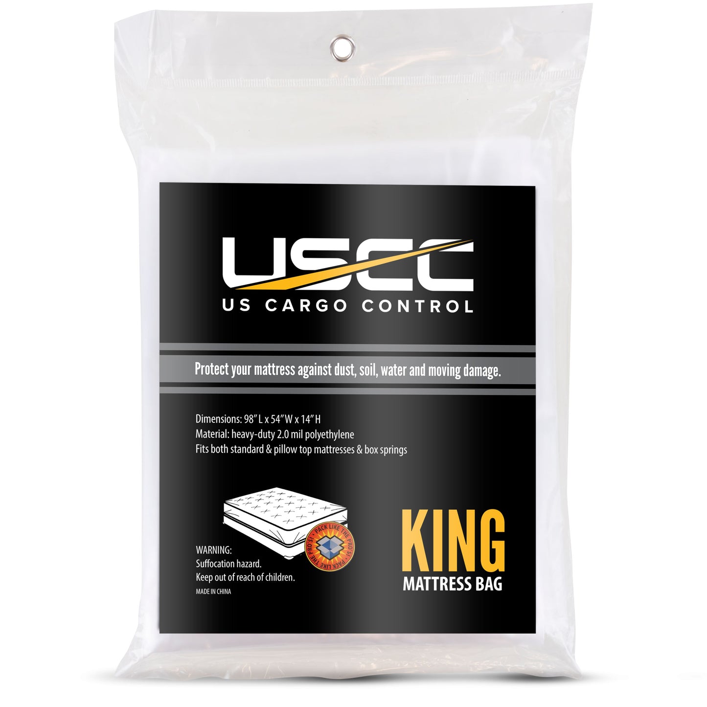 Heavy Duty Plastic Mattress Bag: King