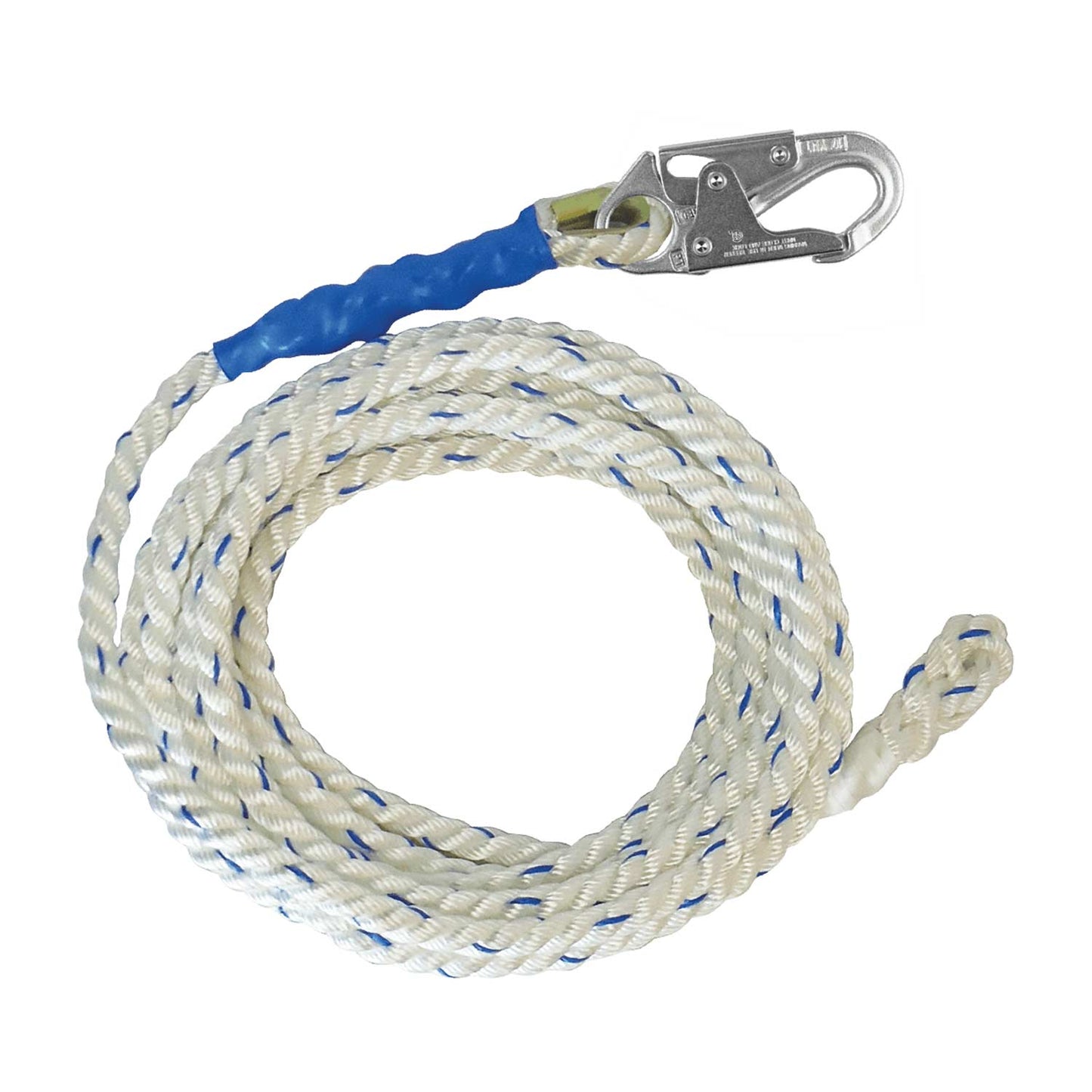 FallTech 150' Vertical Lifeline Rope | Snap Hook | Back Spliced | 5/8" | 81505