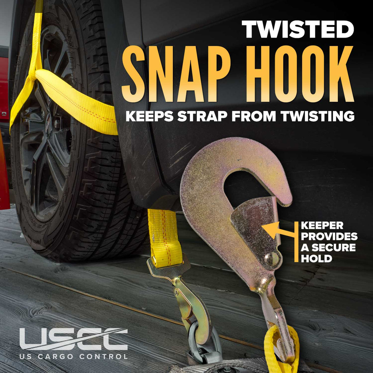 Adjustable Wheel Net w/ 2" Top Strap, Twisted Snap Hook & Ratchet w/ Snap Hook