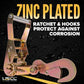 Adjustable Wheel Net w/ 2" Top Strap, Twisted Snap Hook & Ratchet w/ Snap Hook