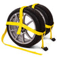 Yellow Adjustable Tow Dolly Strap with 2" Top Strap and Flat Hook - 2 pack