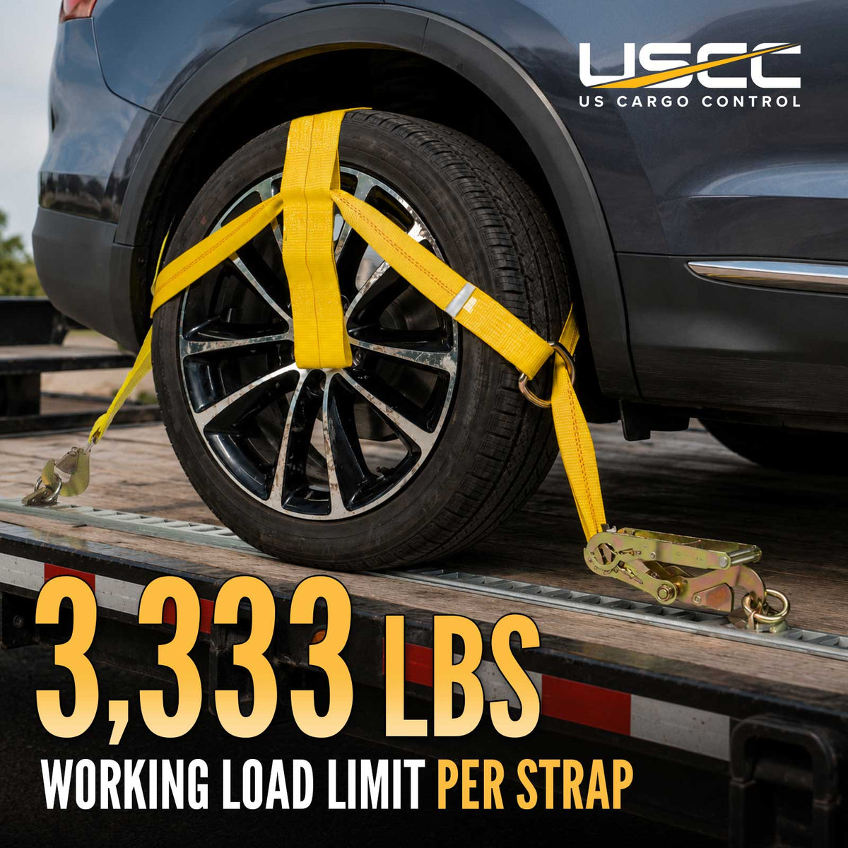 Adjustable Wheel Net with 4" Top Strap, Twisted Snap Hook and Ratchet w/ Snap Hook