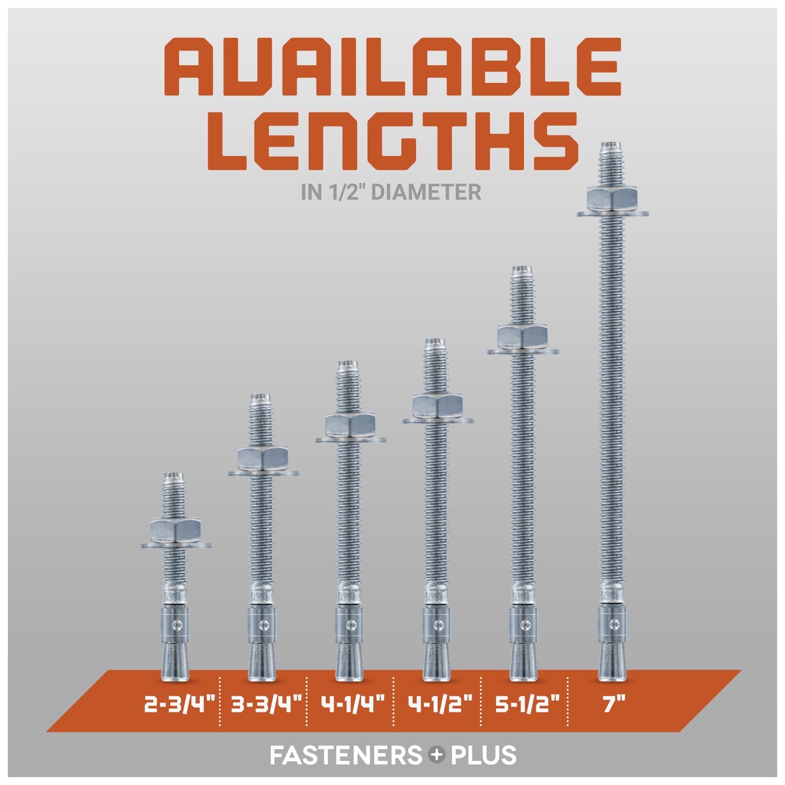 Red Head Trubolt Wedge Anchor, Zinc - Available Lengths in 1/2" Diameter