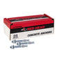 1/2" x 2-3/4" Red Head Trubolt Wedge Anchor, Zinc, Pkg 25