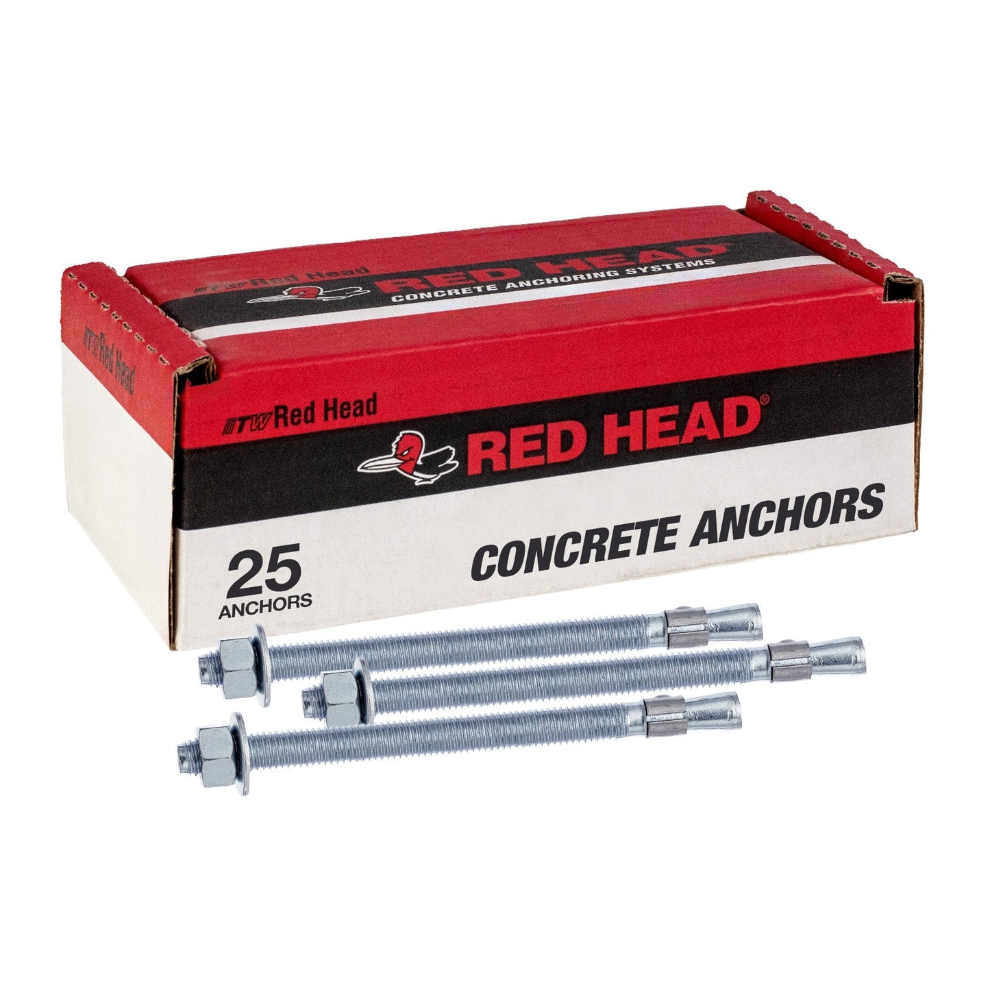 1/2" x 7" Red Head Trubolt Wedge Anchor, Zinc - Pkg 25