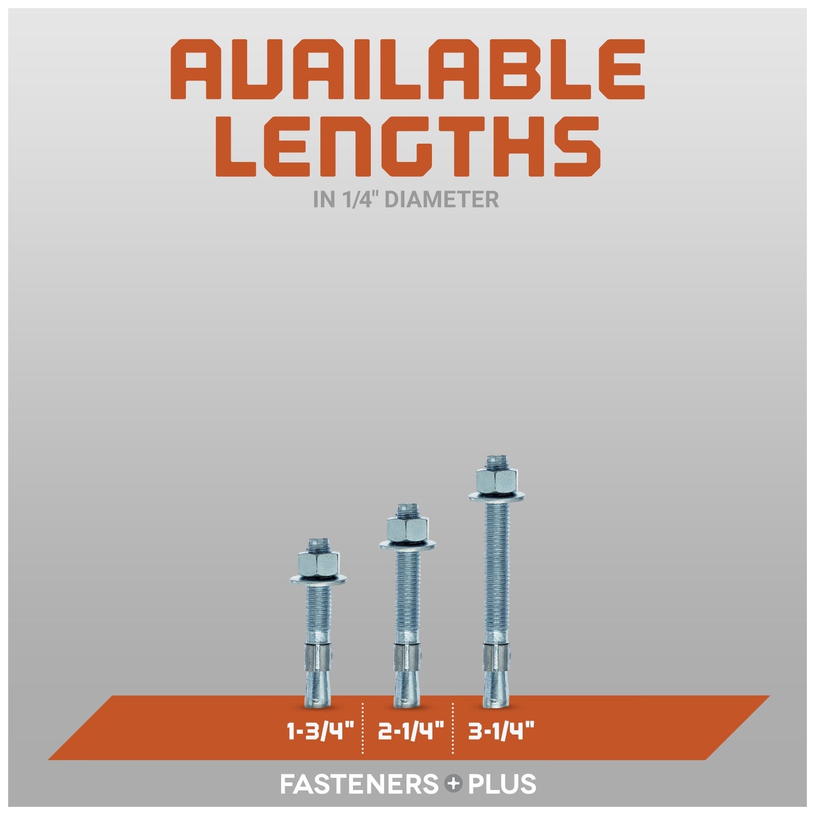 Red Head Trubolt Wedge Anchor, Zinc - Available Lengths in 1/4" Diameter