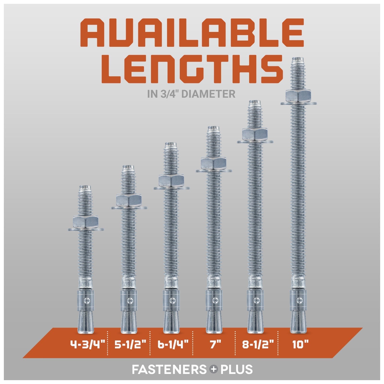 Red Head Trubolt Wedge Anchor, Zinc - Available Lengths in 3/4" Diameter