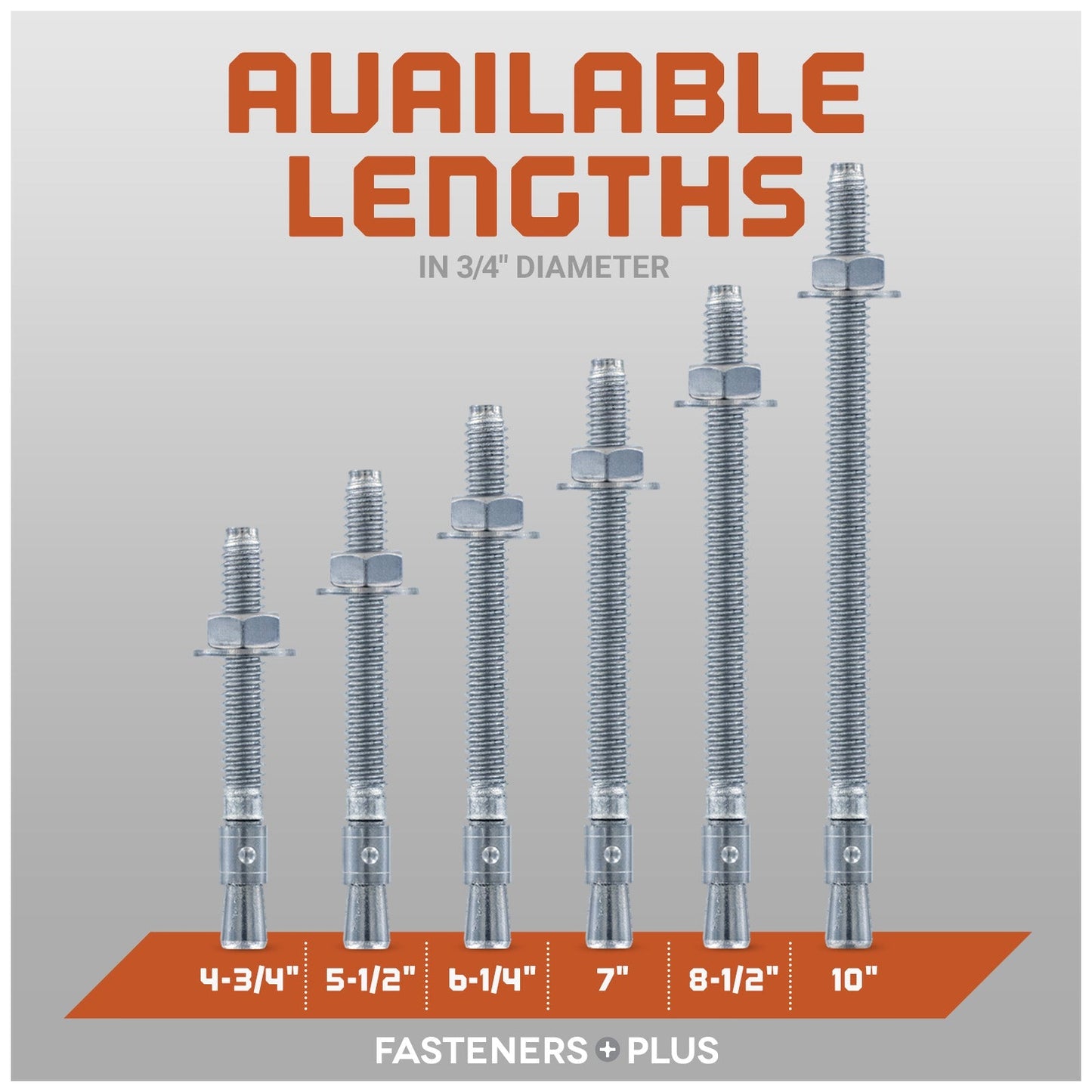 Red Head Trubolt Wedge Anchor, Zinc - Available Lengths in 3/4" Diameter