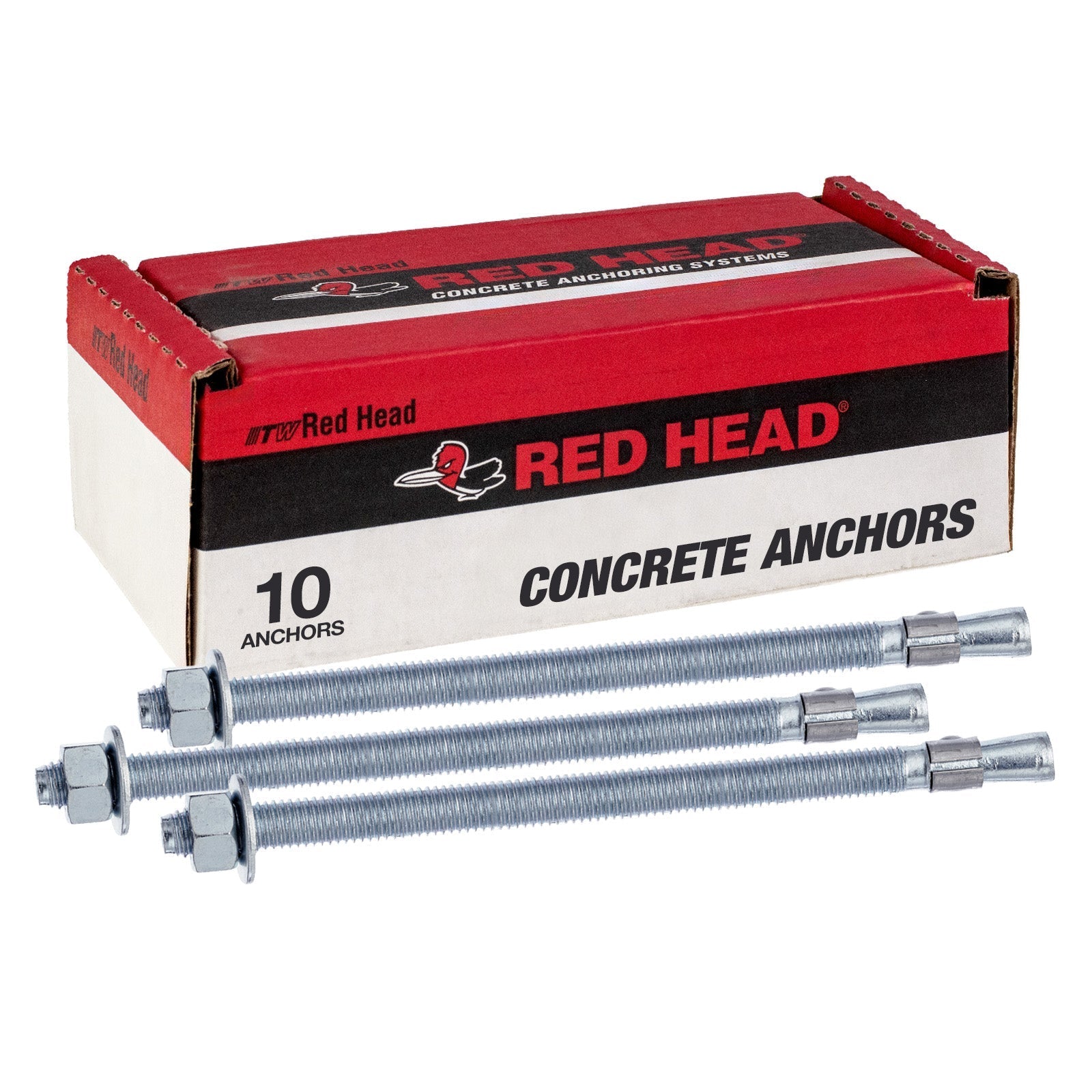 3/4" x 8-1/2" Red Head Trubolt Wedge Anchor, Zinc, Pkg 10