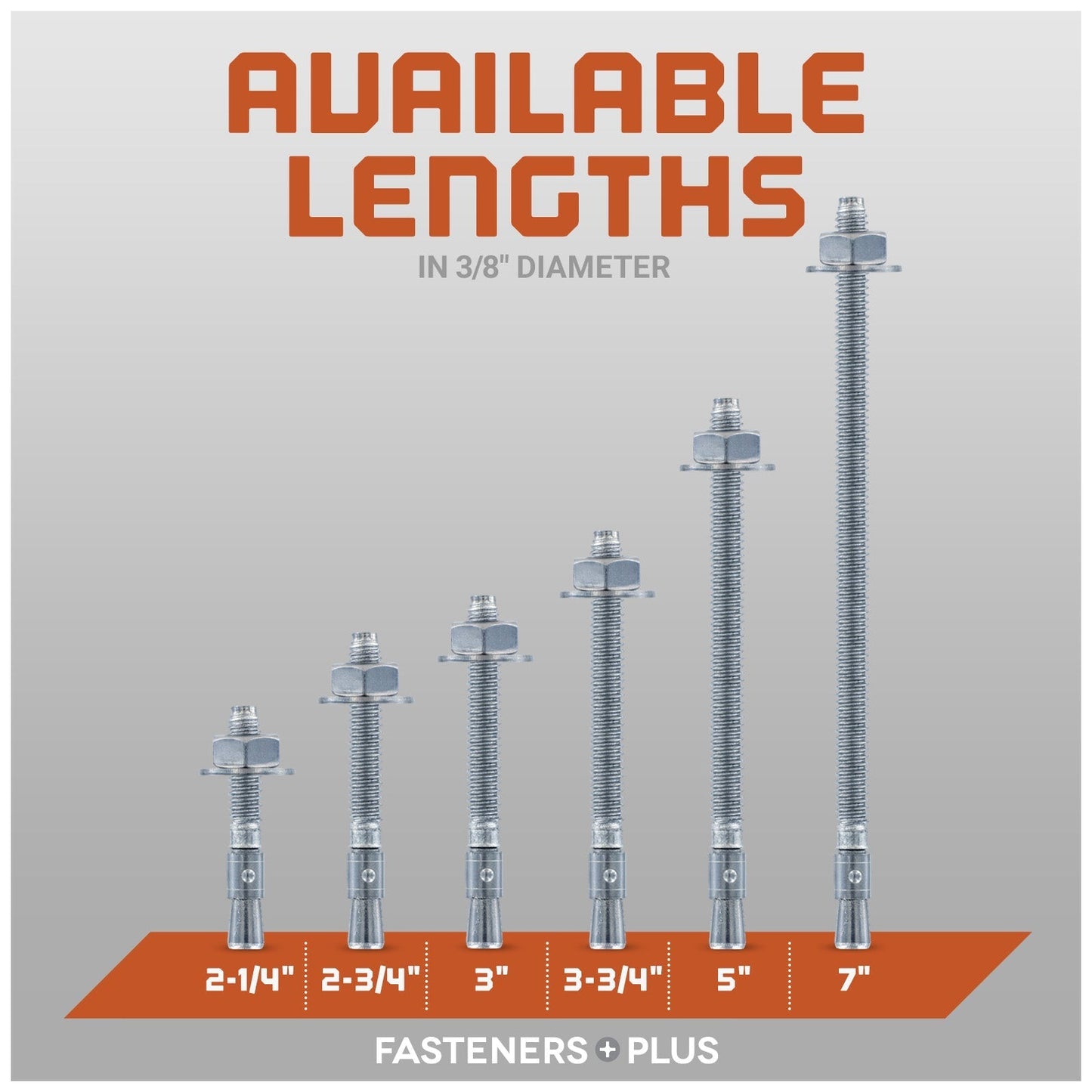 Red Head Trubolt Wedge Anchor, Zinc - Available Lengths in 3/8" Diameter