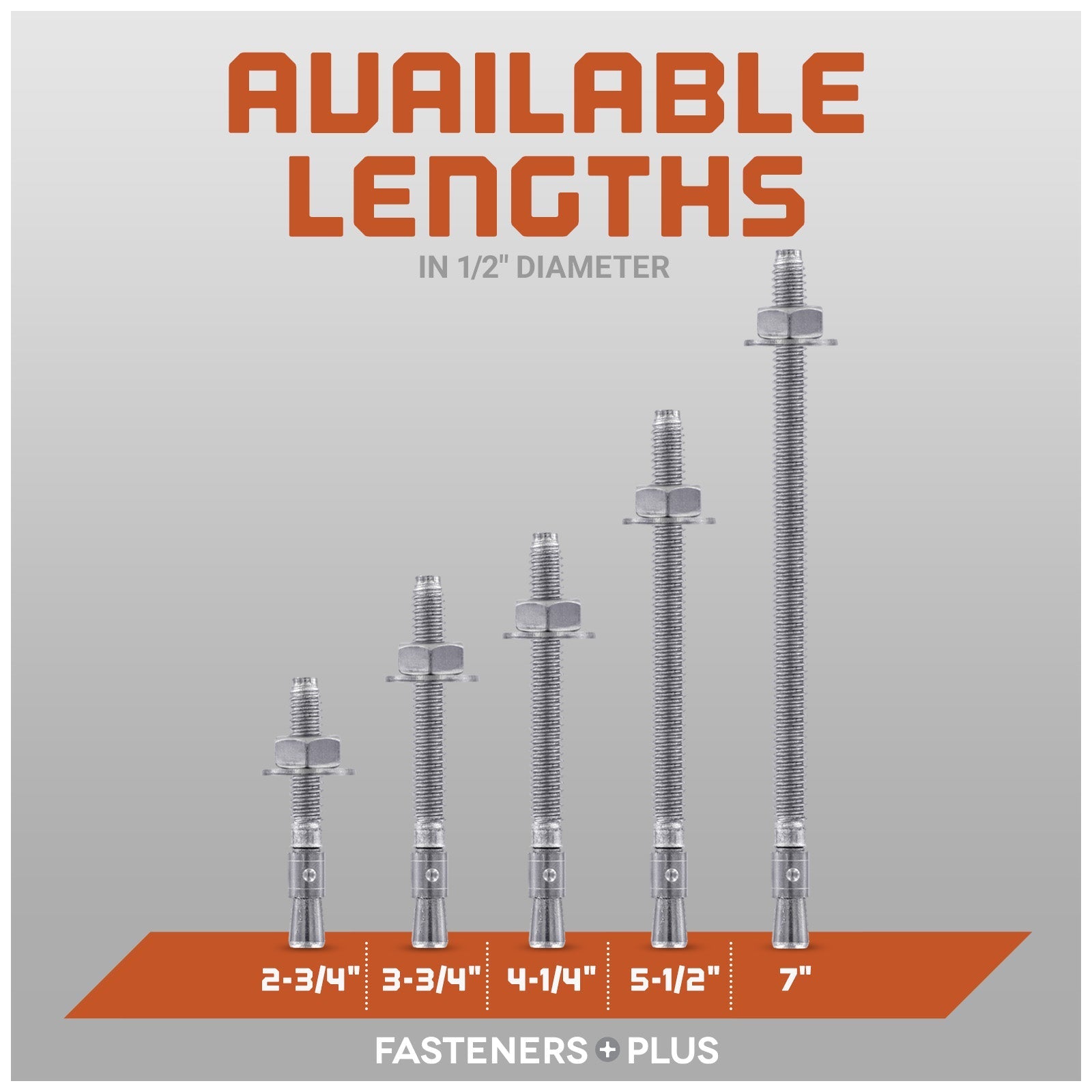 Red Head Trubolt Wedge Anchor, 304 Stainless Steel - Available Lengths in 1/2" Diameter