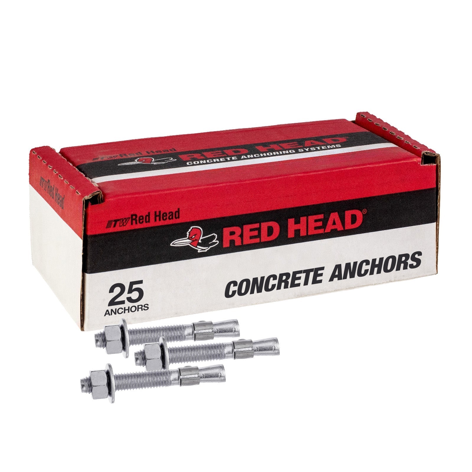 1/2" x 2-3/4" Red Head Trubolt 304 Stainless Steel Wedge Anchor, Pkg 25