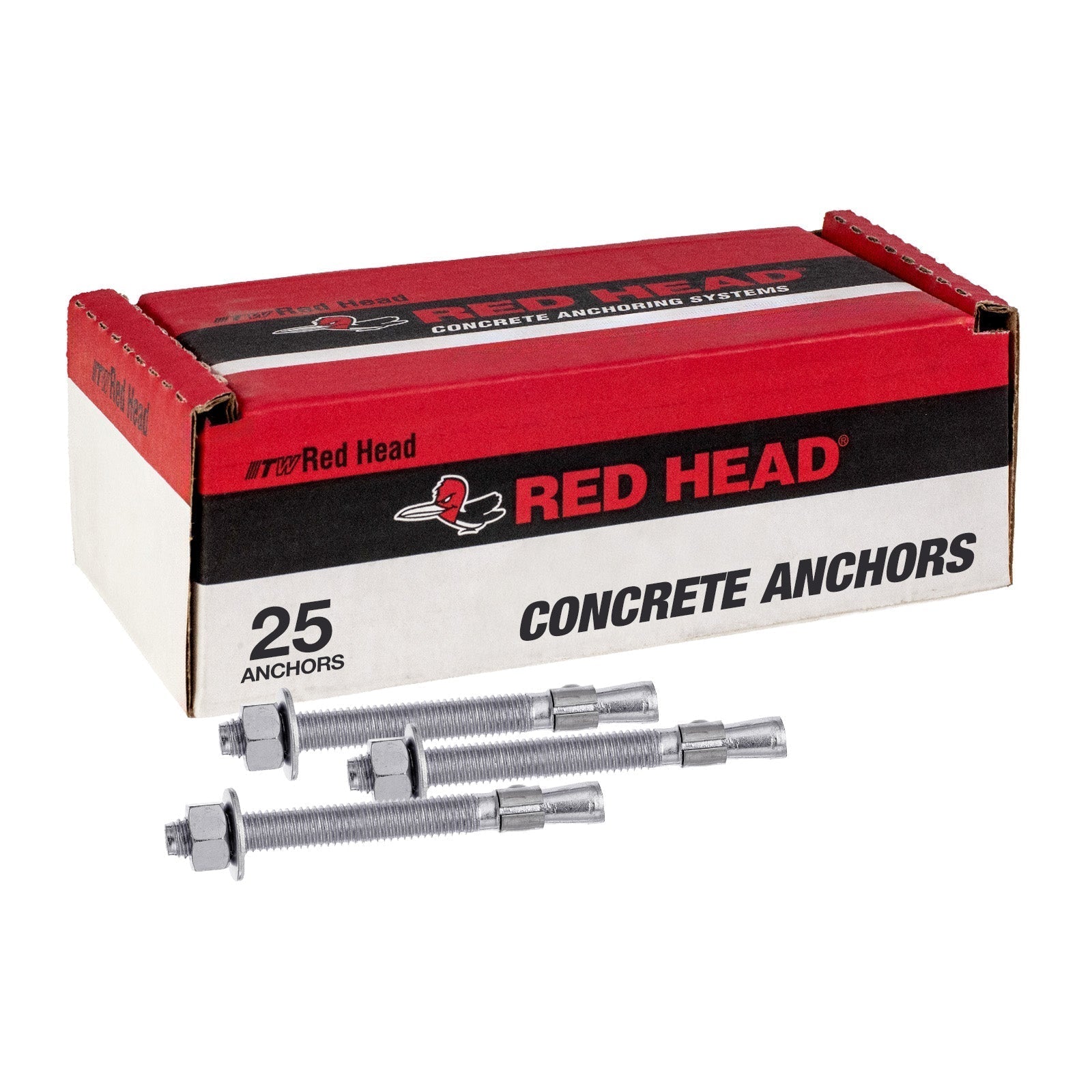 1/2" x 4-1/4" Red Head Trubolt 304 Stainless Steel Wedge Anchor, Pkg 25