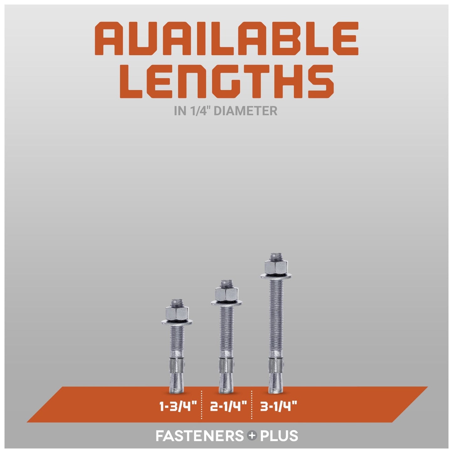 Red Head Trubolt Wedge Anchor, 304 Stainless Steel - Available Lengths in 1/4" Diameter