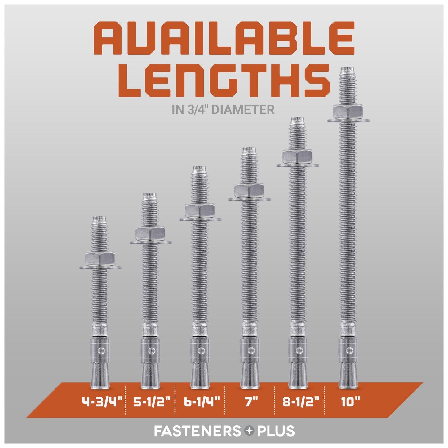 Red Head Trubolt Wedge Anchor, 304 Stainless Steel - Available Lengths in 3/4" Diameter