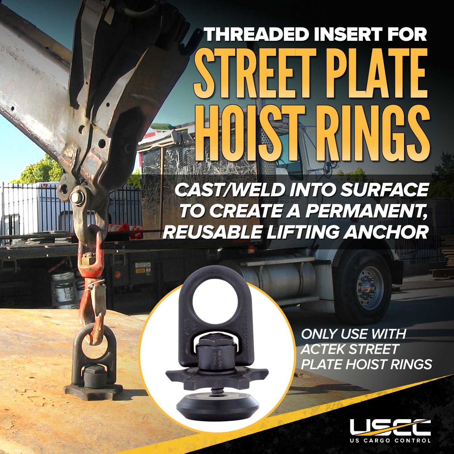 for use only with street plate hoist rings