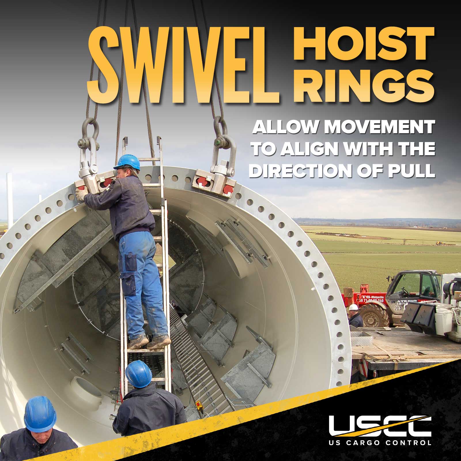 swivel hoist rings align with direction of pull